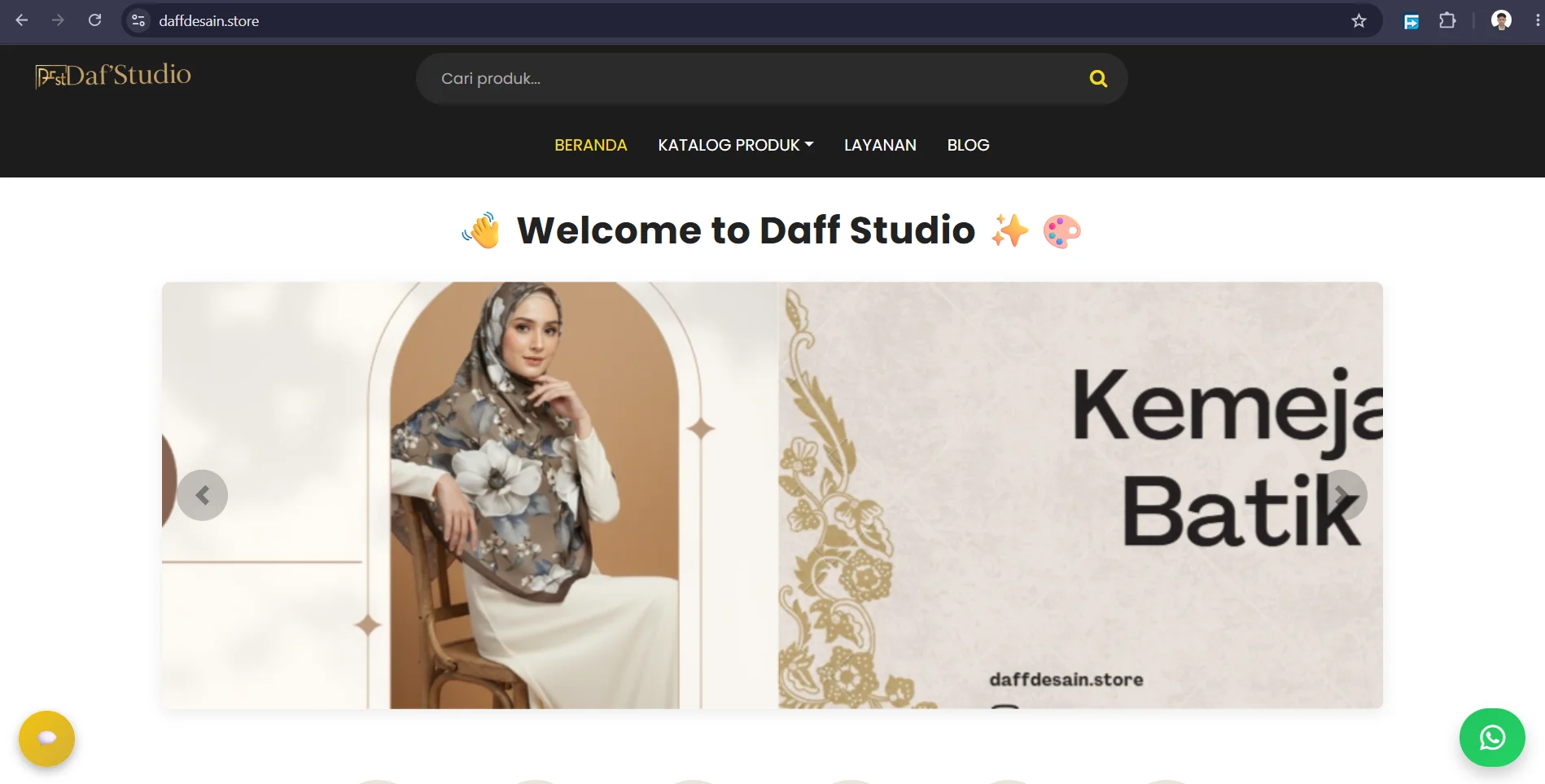 Website Company Profile Daff Studio - Jasa Pembuatan Website HEM